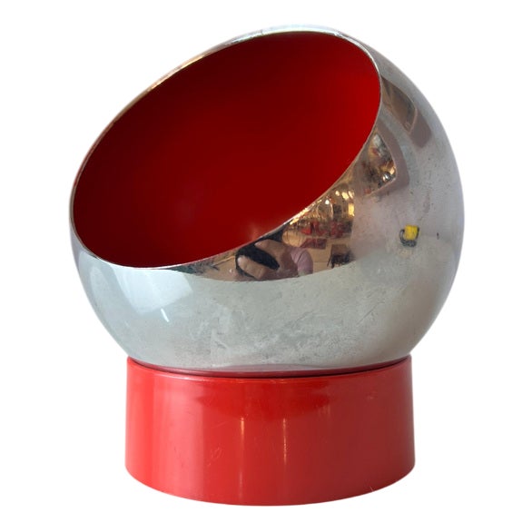 Ball Ashtray with Magnetic Bowl in Red Chrome by Quist For Sale