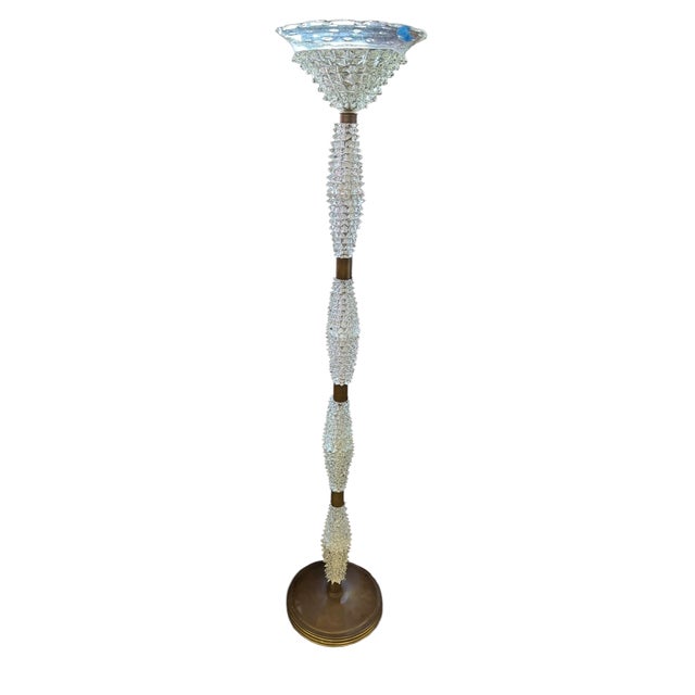 Murano Glass Rostrato Barovier and Toso Floor Lamp 1940s For Sale In Los Angeles - Image 6 of 8