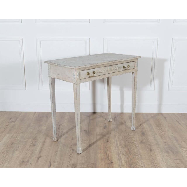 Danish Neoclassical Painted Console Table with Marbled Top, Circa 1820 For Sale - Image 4 of 8