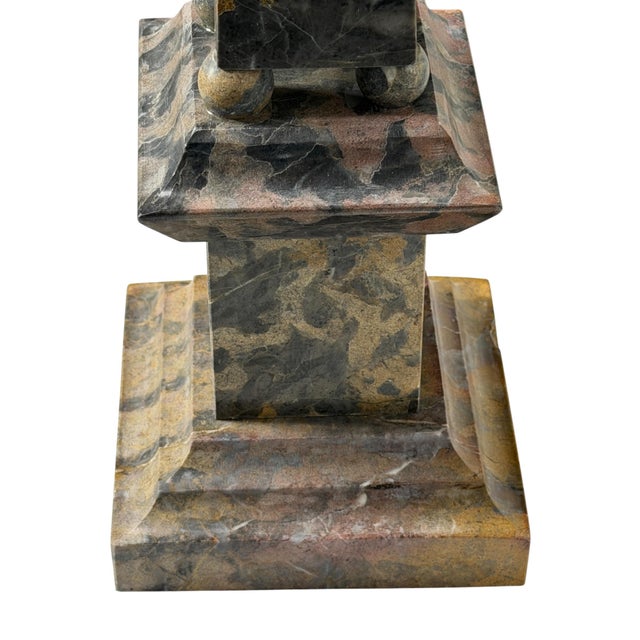 Grand Tour Italian Specimen Marble Obelisk on Pedestal For Sale In Charlotte - Image 6 of 12