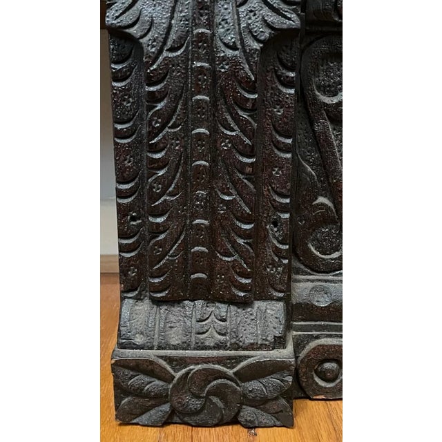 17th Century 1600s Gothic Hand Carved Oak Wood Cabinet Door Architectural Element For Sale - Image 5 of 8