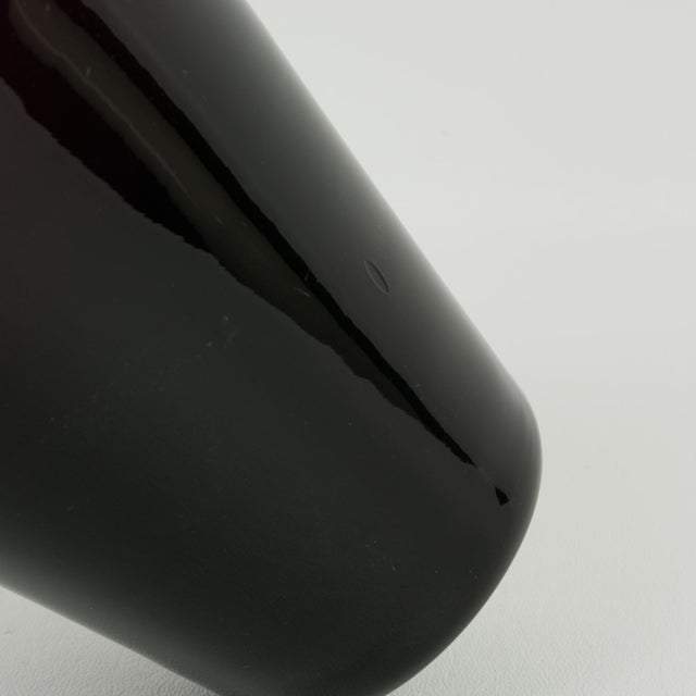 1930s Art Deco Black Glass Vase with Silver Overlay Decor, France 1930s For Sale - Image 5 of 8