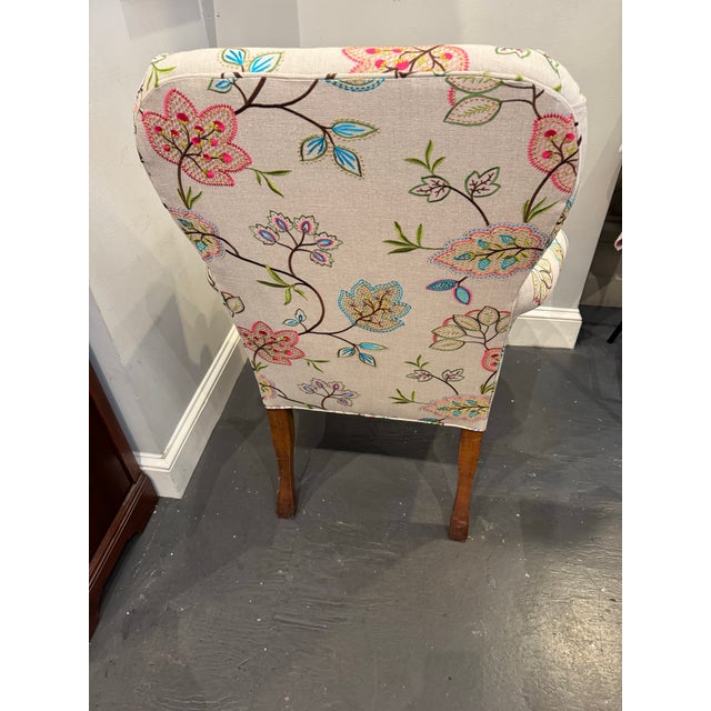 Accent Chair Vintage French With Designer Embroidered Fabric For Sale In Boston - Image 6 of 10