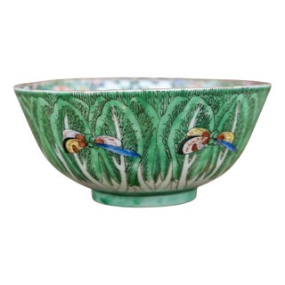19th Century Late Qing Chinese Bok Choi Cabbage Porcelain Bowl For Sale