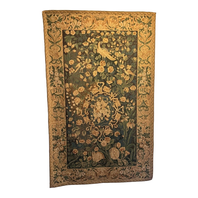 Large Vintage 5x8 Verdure & Millefleurs Tapestry For Sale