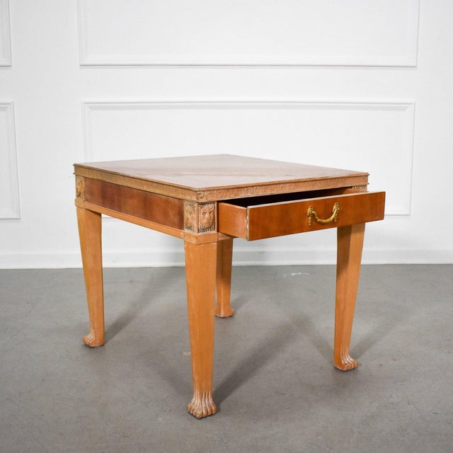 Neoclassical Greek Key Lion Side Tables - A Pair For Sale In Tampa - Image 6 of 12