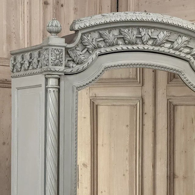 19th Century French Louis XVI Painted Armoire For Sale - Image 4 of 18
