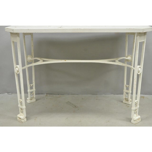 Antique Gothic Renaissance Wrought Iron Stretcher Base Potting Side Table (A) For Sale - Image 12 of 18