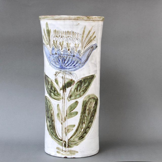 Vintage French Decorative Tall Vase by Albert Thiry, 1960s For Sale - Image 4 of 18