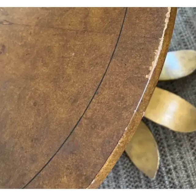 Mid Century Italian Gilt Wood and Birds Eye Maple Side Table For Sale - Image 10 of 11