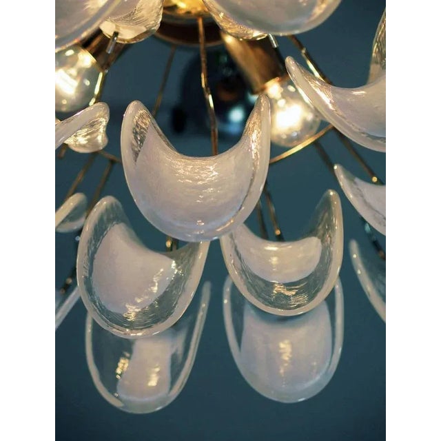 Metal Large Vintage Italian Murano Chandelier with 52 Glass Petals, 1970s For Sale - Image 7 of 12