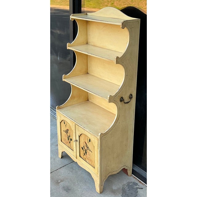 20th-C. Petite Victorian Style Chinoiserie Bookcases W/ Hand Painted Bird Doors - Pair For Sale - Image 4 of 10