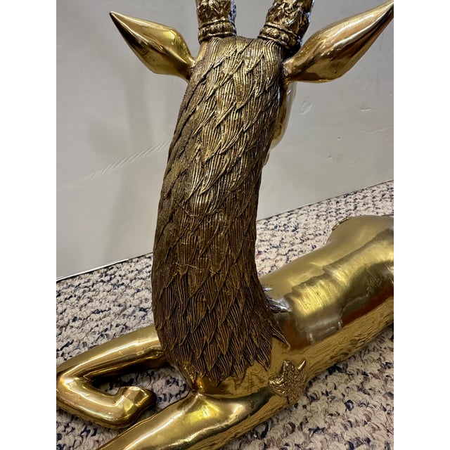 1970s Brass Deer Sculptures -a Pair For Sale - Image 5 of 10
