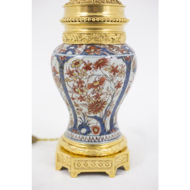 Large Table Lamp in Imari Porcelain and Gilt Bronze, 1880s For Sale - Image 9 of 11
