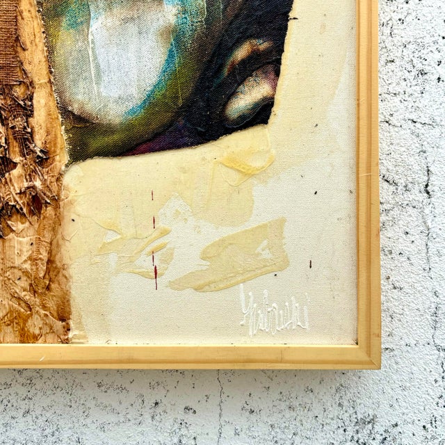 Layers of umber, ochre, and raw texture converge in this mixed-media composition, evoking both decay and renewal. Torn...