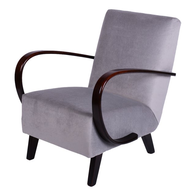 Czech Art Deco Model C Lounge Chair attributed to J. Halabala for Up Zavody, 1930s For Sale
