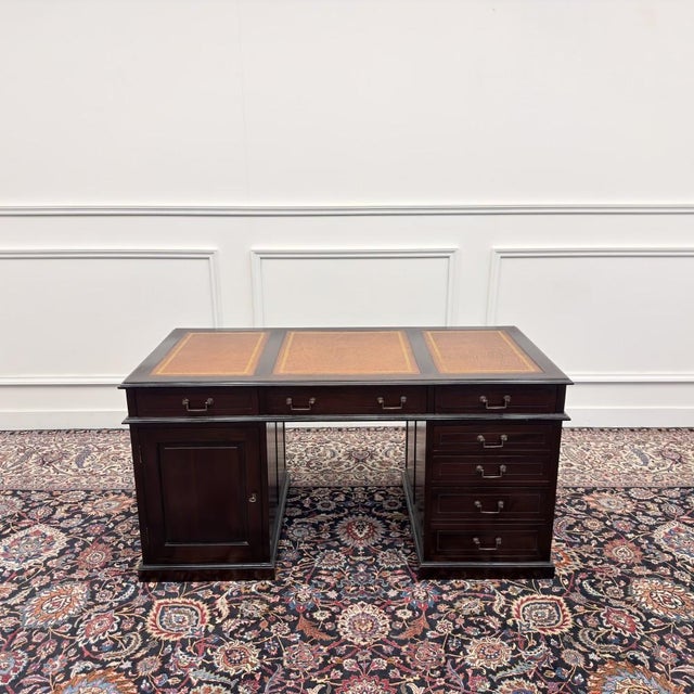 English Desk with Leather For Sale - Image 4 of 18