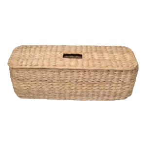 Vintage Natural Fiber Hand Woven Rattan Tissue Box Cover