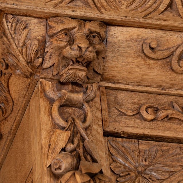 Late 19th Century 19th Century Tall French Bleached Carved Bookcase Display Cabinet For Sale - Image 5 of 17