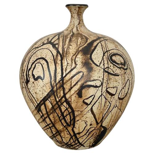 Abstract Ceramic Studio Pottery Vase attributed to Gerhard Liebenthron, Germany, 1980s For Sale - Image 15 of 15