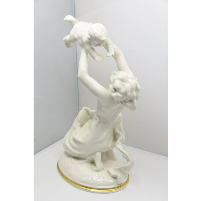 1950s Hutschenreuther Figurine "Mother's Darling" Baby Blanc De Chine Sculpture For Sale In Palm Springs - Image 6 of 13