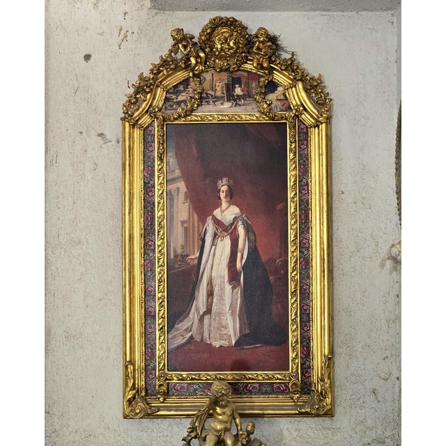 Make a dramatic statement with this exceptionally ornate French Baroque-style portrait frame, featuring an elaborate hand-...