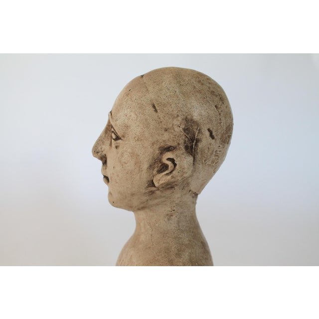 Sculpture Materials Vintage Off White Molded Female Bust For Sale - Image 7 of 12