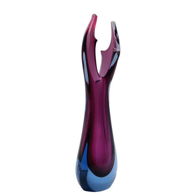 Murano glass vase designed by Flavio Poli dating back to the 1960s, made using the sommerso technique. The sommerso...