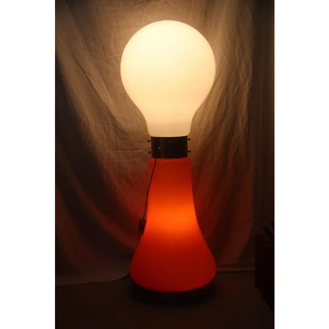 Glass Orange & White Floor Lamp, 1960s For Sale - Image 7 of 7