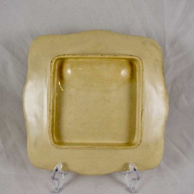 Ceramic Rustic French Provençal Majolica Square Asparagus Plate For Sale - Image 7 of 10