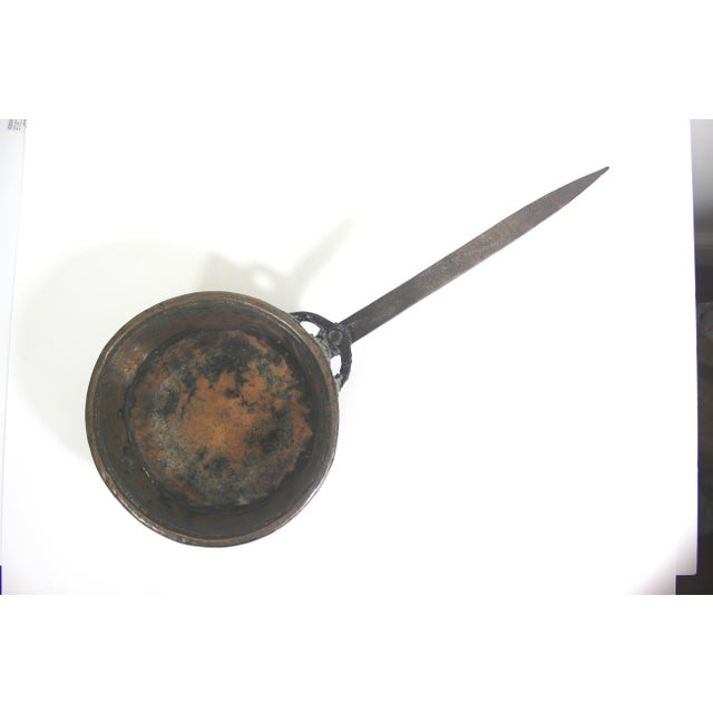 Copper Antique Copper and Iron Pan for Decorating French Style Country Kitchen Primitive Hand Forged For Sale - Image 8 of 10