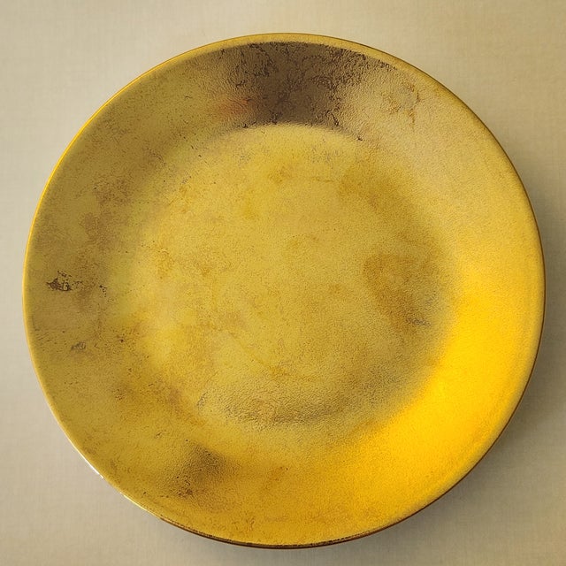 1990s Set of 4 Canape Plates Carat All Gold by Philippe Deshoulieres Limoges France Porcelain Dinnerware For Sale - Image 9 of 12