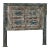 Queen Size Headboard Made From an Antique Indian Painted Teakwood Window and Pillars For Sale