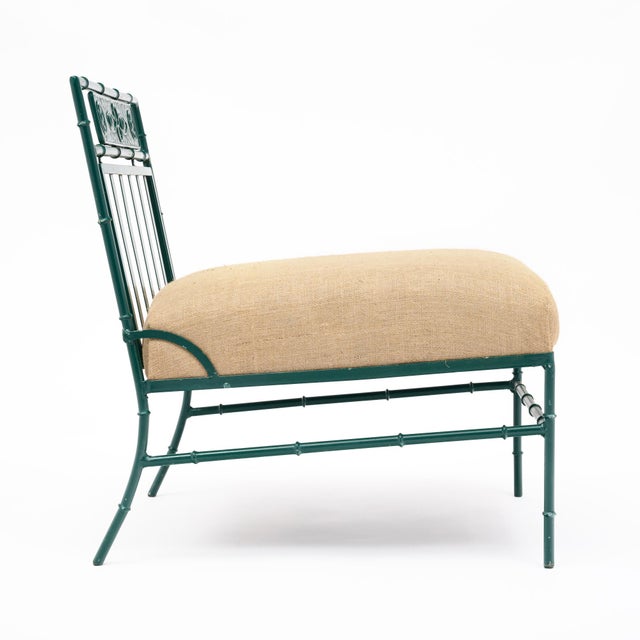 Green Pair of Lounge Chairs, Garden Furniture, Vintage French, Green For Sale - Image 8 of 9