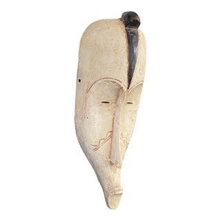 Vintage Fang Mask Elongated Face Gabon African Mask 22" H For Sale