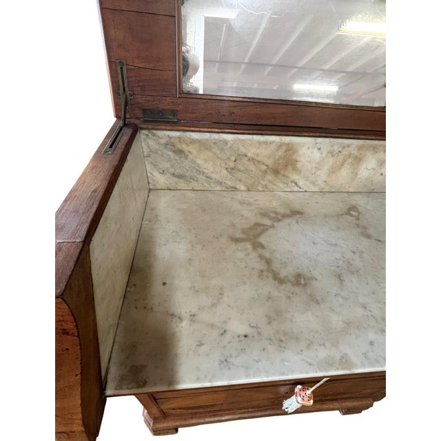 Beidermeier Flame Walnut Marble Lined Washstand Cabinet For Sale In Greensboro - Image 6 of 12