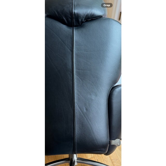 Black Black Leather Swivel Recliner Lounge Chair by Toshiyuki Kita for Cassina, Made in Italy For Sale - Image 8 of 18
