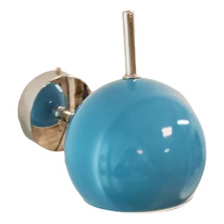 Space Age Adjustable Chrome and Light Blue Wall Light For Sale