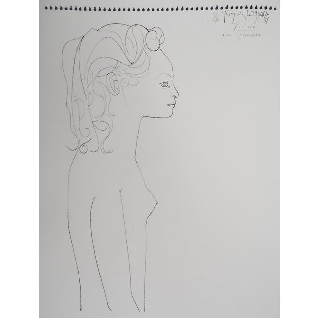 Paper Woman in Profile Lithograph after Pablo Picasso For Sale - Image 7 of 7