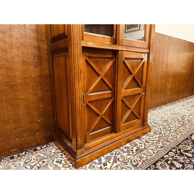 Brown Vintage English Display Bookcase For Sale - Image 8 of 15