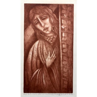 Shulamith Wittenberg Miller, Modernist Bathsheba Aquatint Etching Israeli Judaica Bezalel School Woman Artist, 1973 For Sale