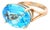 14k Gold Oval Blue Topaz Cocktail Ring For Sale