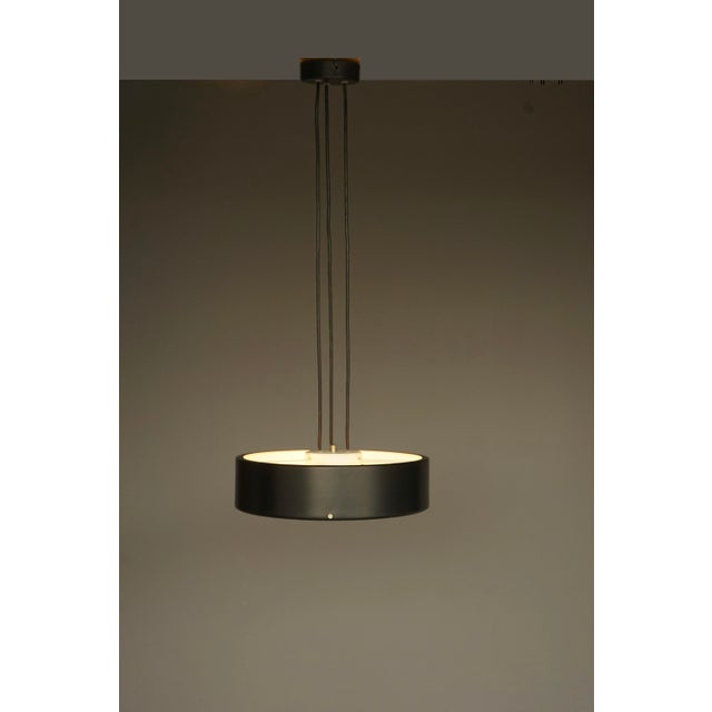 Stilnovo Mid-Century Italian Ceiling Pendant Light in Glass and Metal by Bruno Gatta for Stilnovo, 1950s For Sale - Image 4 of 15