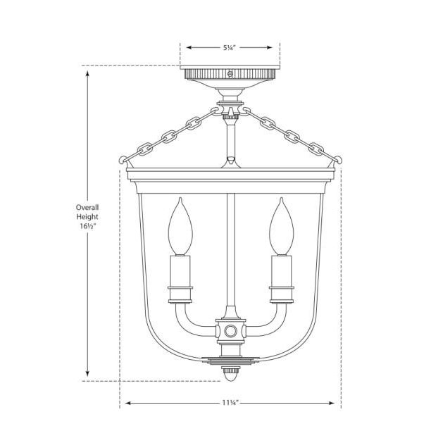 Visual Comfort Thomas O'Brien for Visual Comfort Signature Merchant Semi-Flush in Polished Nickel with Clear Glass For Sale - Image 4 of 4