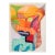 Orange Masque - Abstracted Portrait in Conte Crayon on Paper by Michael William Eggleston For Sale