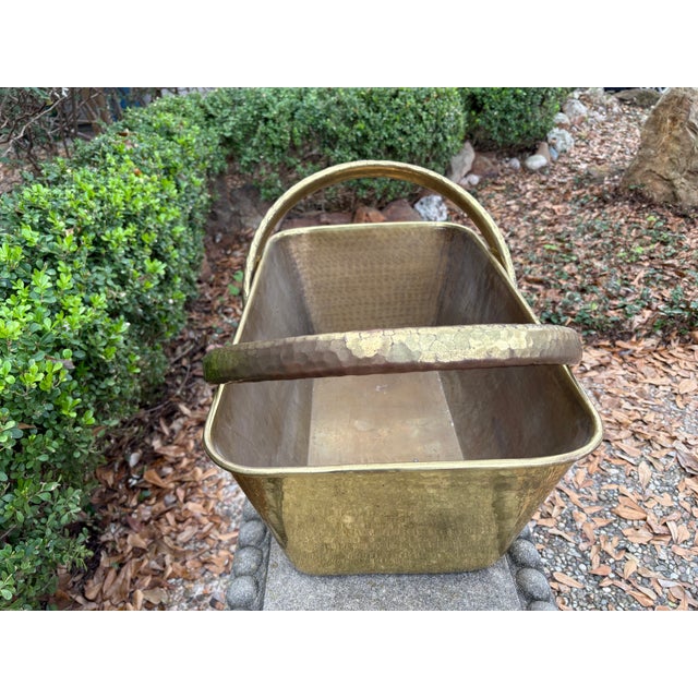 Brass 1960s Hollywood Regency Brass Basket For Sale - Image 8 of 10