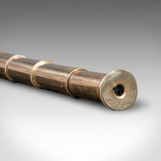 Metal Small Antique 6 Draw Pocket Telescope, English, Travel, Baker, London, Victorian For Sale - Image 7 of 10