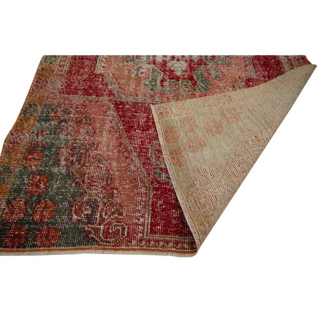 Mid 20th Century Distressed Vintage Turkish Rug- 4′4″ × 6′8″ For Sale - Image 5 of 7