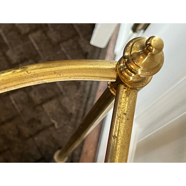 1950s Vintage Brass Umbrella Stand With Black Base | English Traditional Cane Holder | Mid Century Hall Stand For Sale - Image 5 of 7