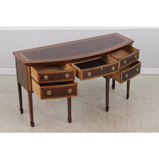 1980s Baker Historic Charleston Inlaid Mahogany Sideboard For Sale - Image 5 of 18